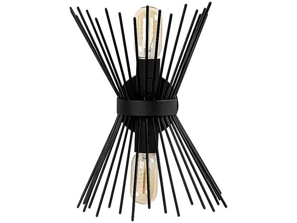 Candeeiro De Parede*OZAIA Aplique De Parede Filiforme Em Metal De A. 33 Cm Cor Preto - Kirpi
