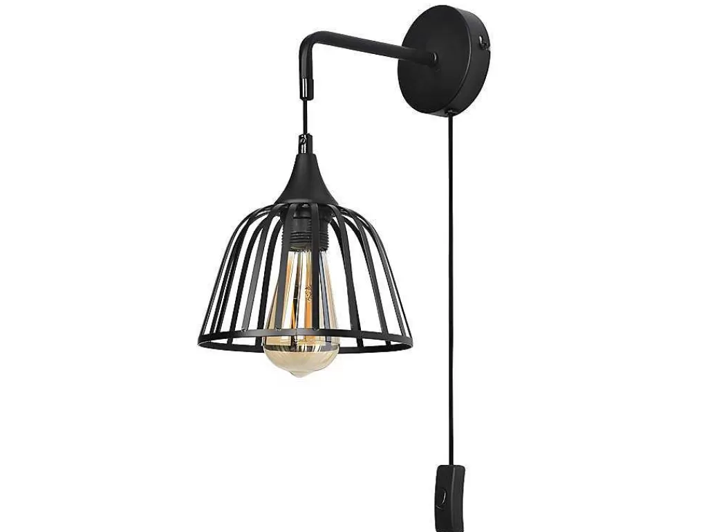 Candeeiro De Parede*Vente-unique Aplique De Parede Industrial 18 X 28 X 32 Cm Em Ferro Preto - Brenda