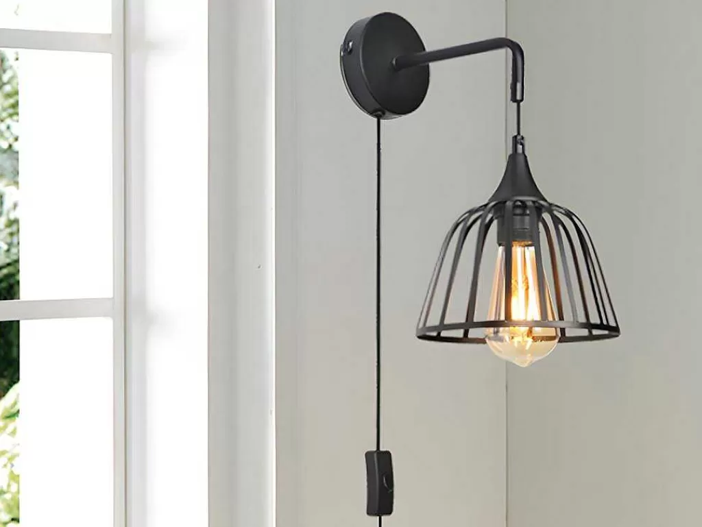 Candeeiro De Parede*Vente-unique Aplique De Parede Industrial 18 X 28 X 32 Cm Em Ferro Preto - Brenda