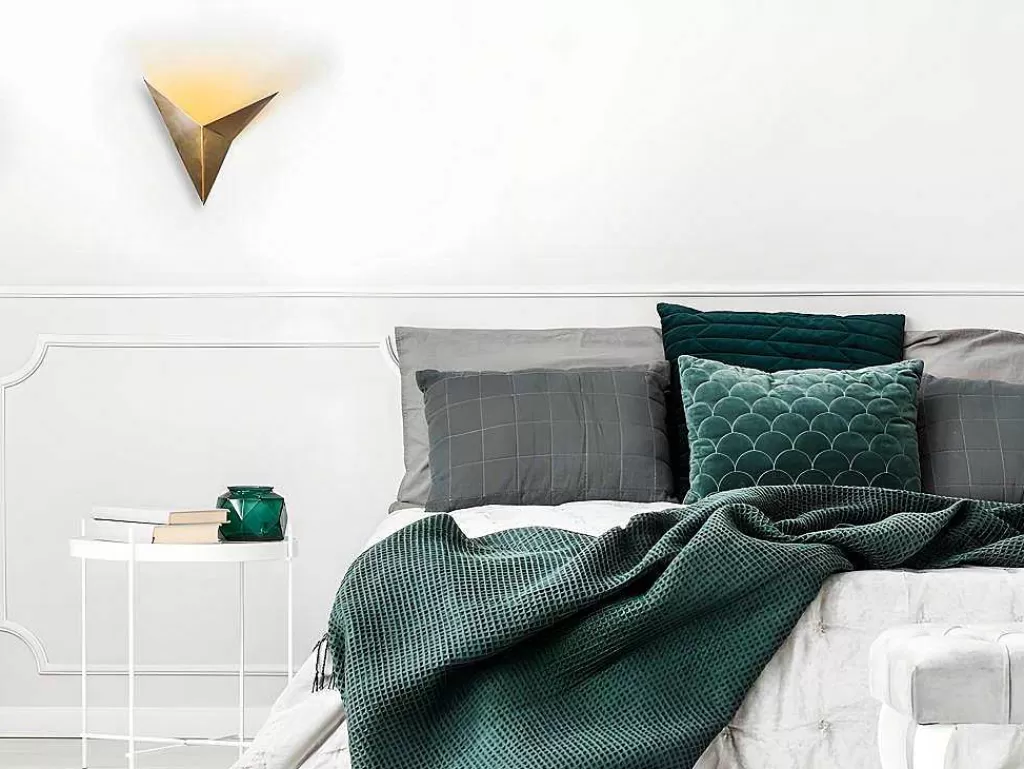Candeeiro De Parede*OZAIA Aplique Em Metal De C34 X E5 X A34 Cm Cor Dourado - Birdo