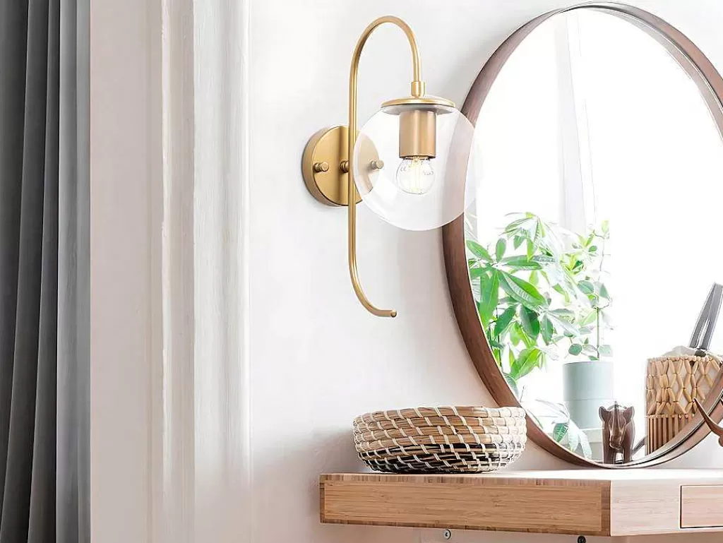 Candeeiro De Parede*OZAIA Aplique Em Metal Vintage De C. 27 X A. 36 Cm Cor Dourado - Prolal