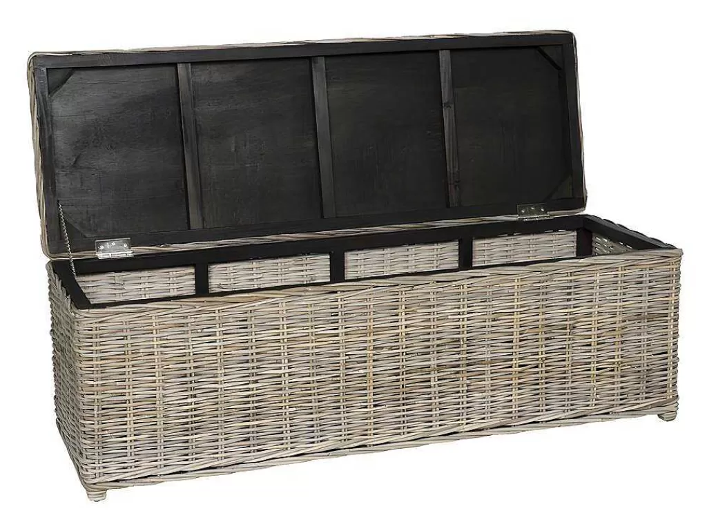 Acessórios De Arrumação*OZAIA Arca De Arrumação Em Kubu De C130 X L45 X A44 Cm Cor Cinza Natural - Gao