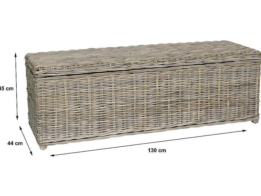 Acessórios De Arrumação*OZAIA Arca De Arrumação Em Kubu De C130 X L45 X A44 Cm Cor Cinza Natural - Gao