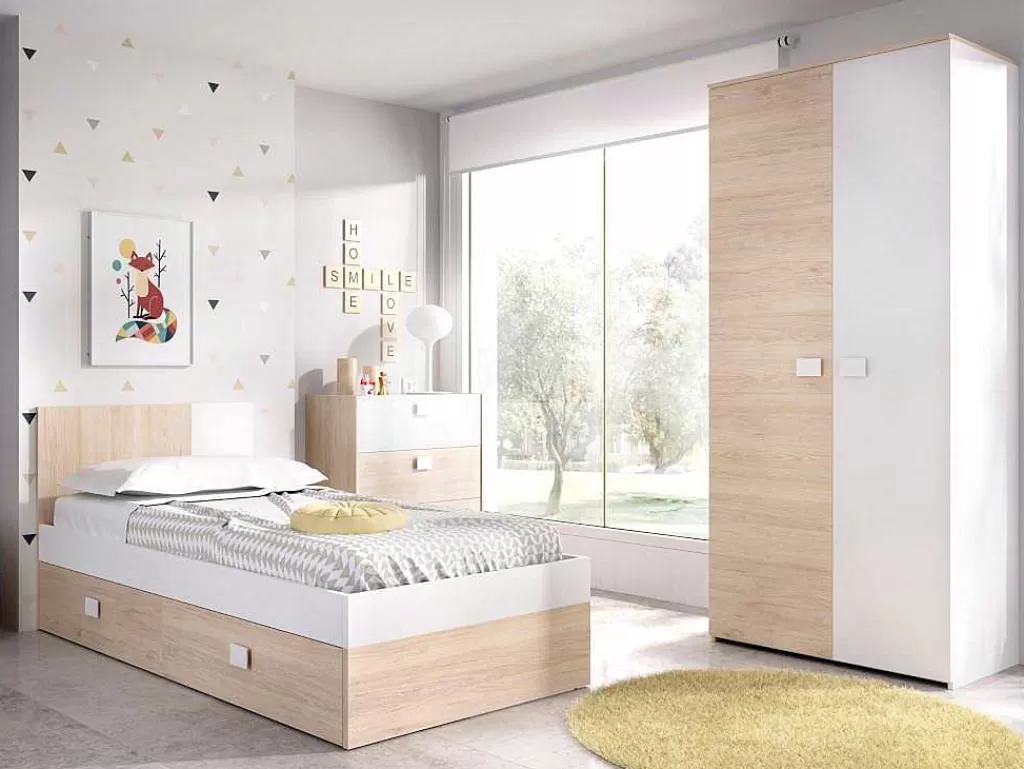 Armário E Roupeiro*Vente-unique Armário Com 2 Portas Disponivel Em Carvalho E Branco - C95Cm - Sonia