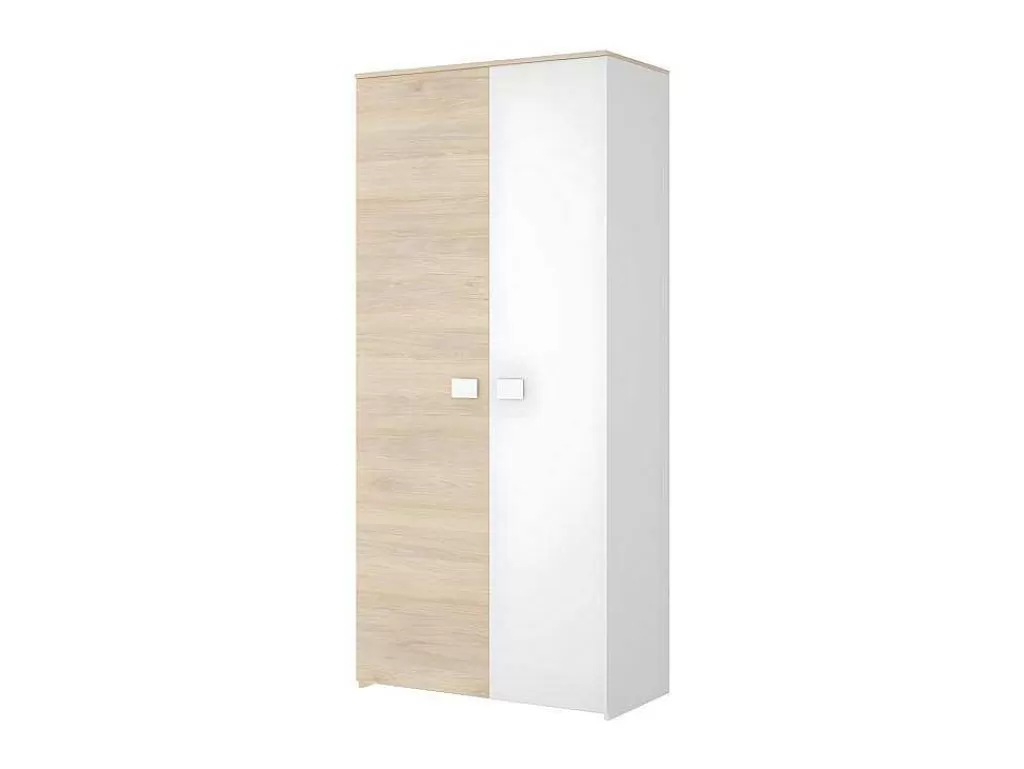 Armário E Roupeiro*Vente-unique Armário Com 2 Portas Disponivel Em Carvalho E Branco - C95Cm - Sonia