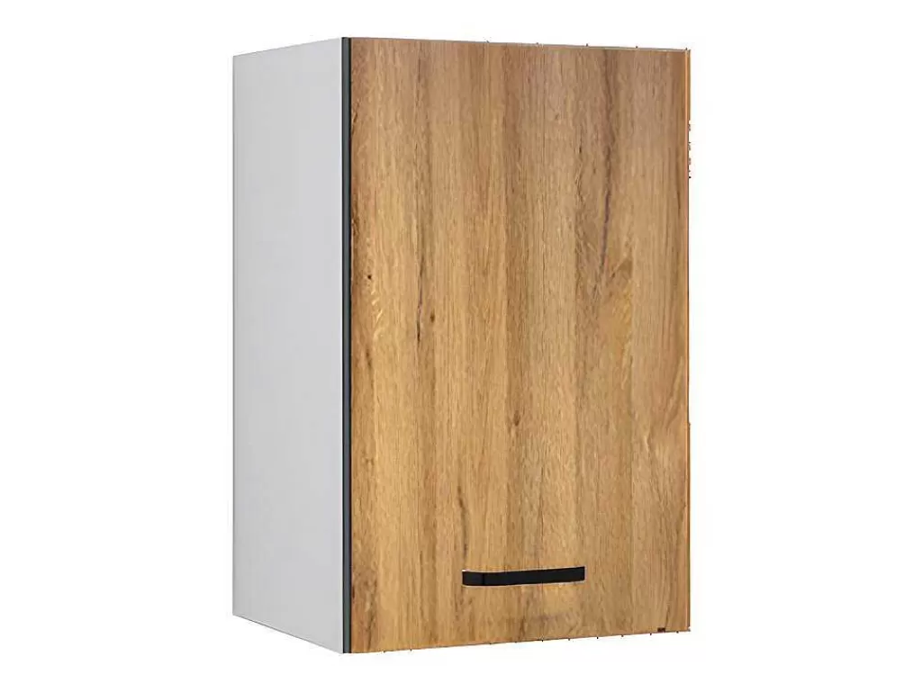 Móvel De Cozinha*Vente-unique Armário De Cozinha, 1 Móvel Alto, 1 Porta, Natural E Preto - Trattoria