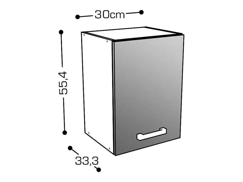 Móvel De Cozinha*Vente-unique Armário De Cozinha, 1 Móvel Alto, 1 Porta, Natural E Preto - Trattoria