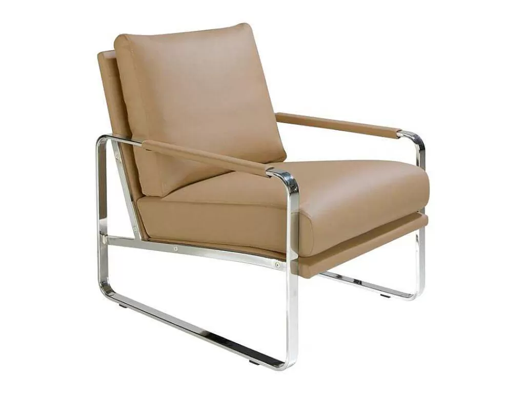 Promoções Sofás & Poltronas*Angel Cerda Bancos De Poltrona Estofados Em Couro Ecologico Com Estrutura De Aco Inoxidavel Cromado. 5046