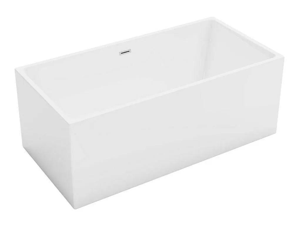 Banheira De Pousar E Encostar*Shower & Design Baneira SemiClássica Retangular 248 L 170X80X58 Cm Branca Acrilica - Pikaia