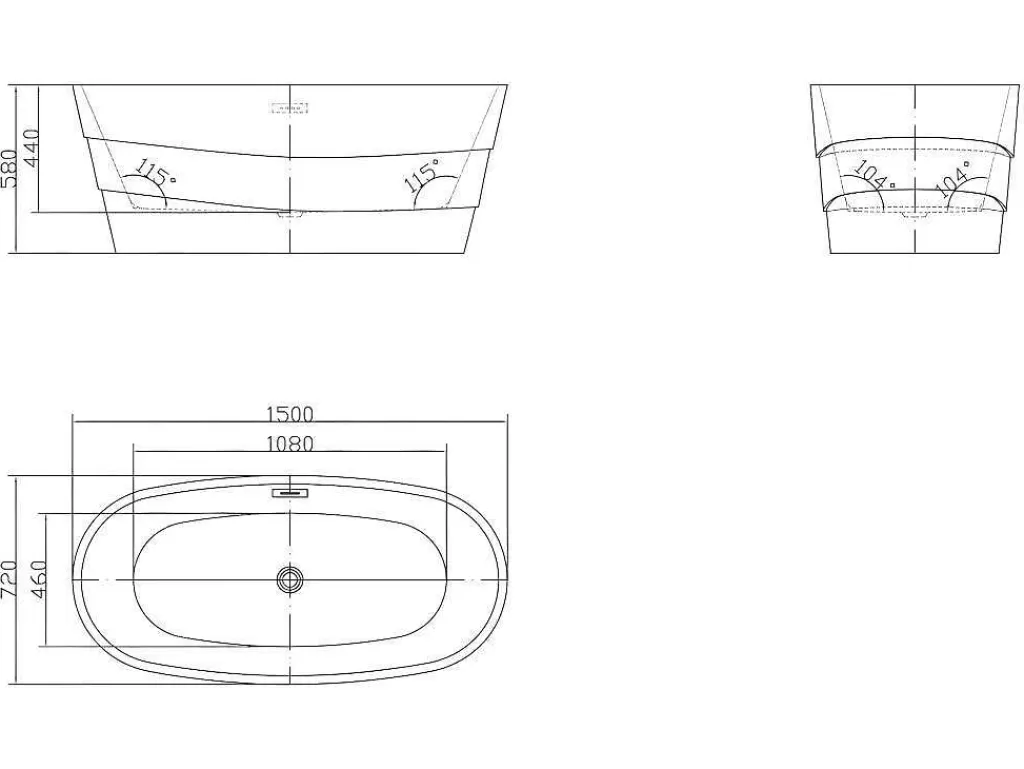 Banheira De Pousar*Shower & Design Banheira Autonoma Design Disponivel Em Branco - 200 L - 150*72*58 Cm - Dominika