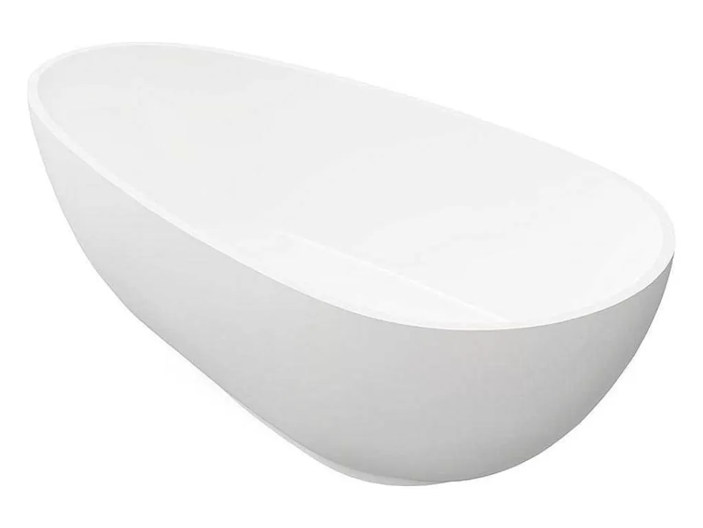 Banheira De Pousar*Shower & Design Banheira Clássica Assimetrica Com Solid Surface De 268 L Dimensoes 172 X 83 X 53 Cm Cor Branca - Fenice