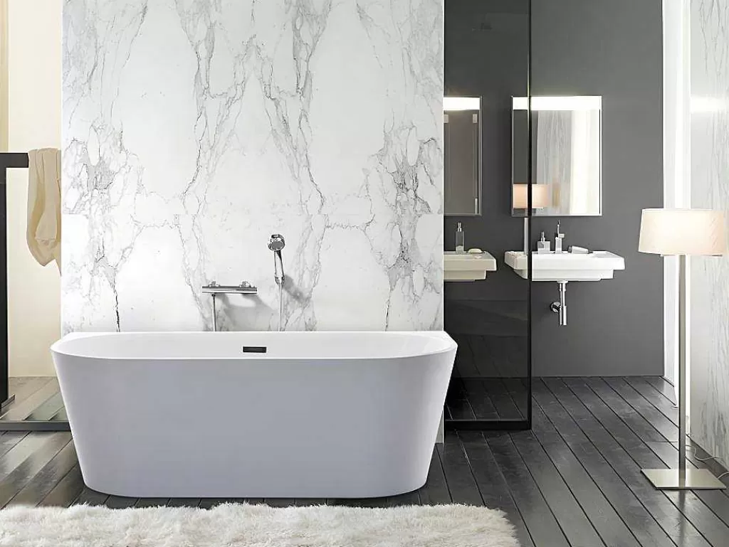 Banheira De Pousar E Encostar*Shower & Design Banheira Clássica De 200 L Dimensoes 150X75X58 Cm Cor Branca - Divina