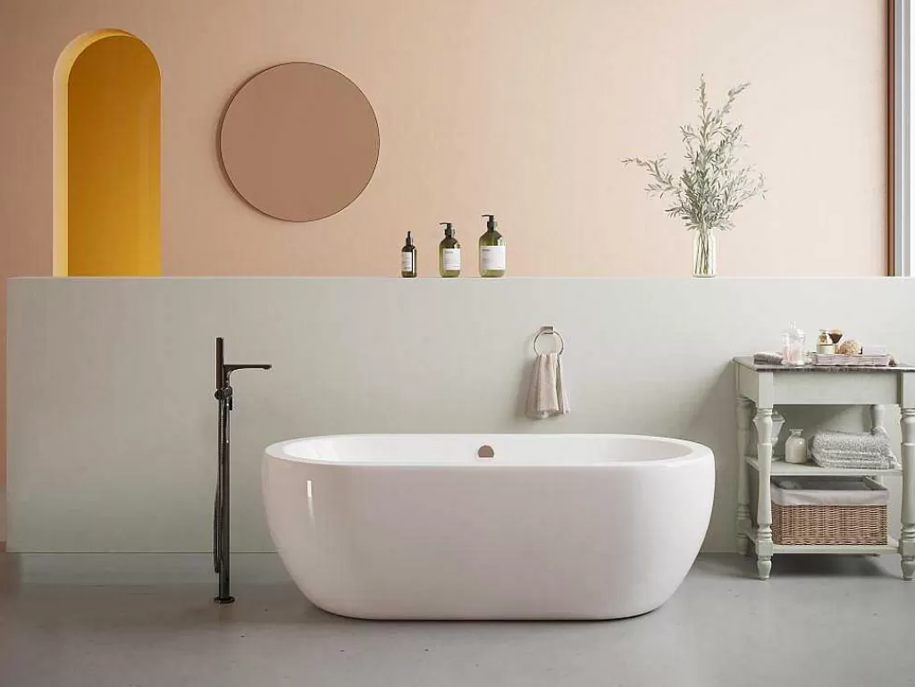 Banheira De Pousar*Shower & Design Banheira Clássica Oval 200 L, 170 X 80 X 58 Cm Cor Branca Em Acrilico - Neptuna