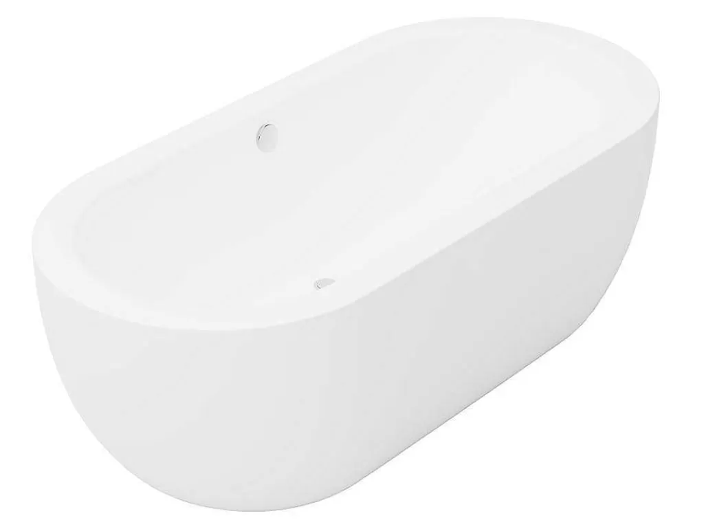 Banheira De Pousar*Shower & Design Banheira Clássica Oval 200 L, 170 X 80 X 58 Cm Cor Branca Em Acrilico - Neptuna