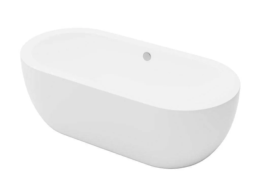 Banheira De Pousar*Shower & Design Banheira Clássica Oval 200 L, 170 X 80 X 58 Cm Cor Branca Em Acrilico - Neptuna