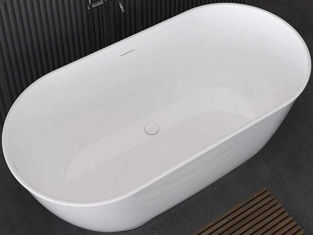 Banheira De Pousar*Shower & Design Banheira Clássica Oval 210 L, 150 X 74 X 57 Cm Braco Acrilico - Mobula