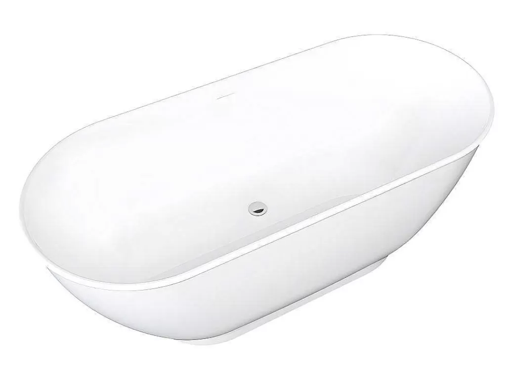 Banheira De Pousar*Shower & Design Banheira Clássica Oval 210 L, 150 X 74 X 57 Cm Braco Acrilico - Mobula