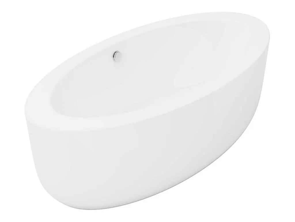 Banheira De Pousar*Shower & Design Banheira Clássica Oval 251 L, 185X90X58 Cm, Acrilico Branco - Marmati