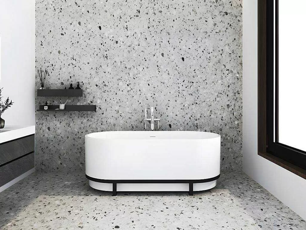 Banheira De Pousar*Shower & Design Banheira Clássica Oval Com Decoração Em Metal De 230 L, Dimensoes 160 X 75 X 60 Cm Cor Branco Em Acrilico - Pleco