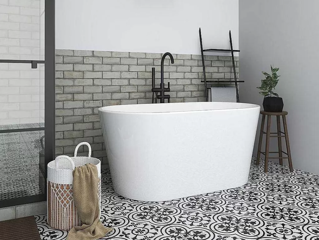 Banheira De Pousar*Shower & Design Banheira Clássica Oval De 180 L Dimensoes 130 X 71 X 58 Cm Cor Branco Em Acrilico - Apogon