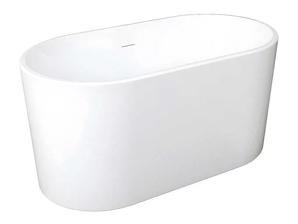 Banheira De Pousar*Shower & Design Banheira Clássica Oval De 180 L Dimensoes 130 X 71 X 58 Cm Cor Branco Em Acrilico - Apogon