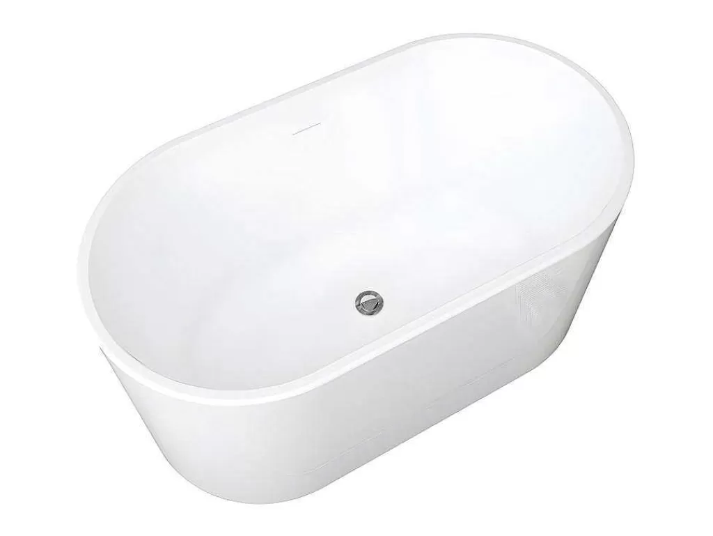Banheira De Pousar*Shower & Design Banheira Clássica Oval De 180 L Dimensoes 130 X 71 X 58 Cm Cor Branco Em Acrilico - Apogon