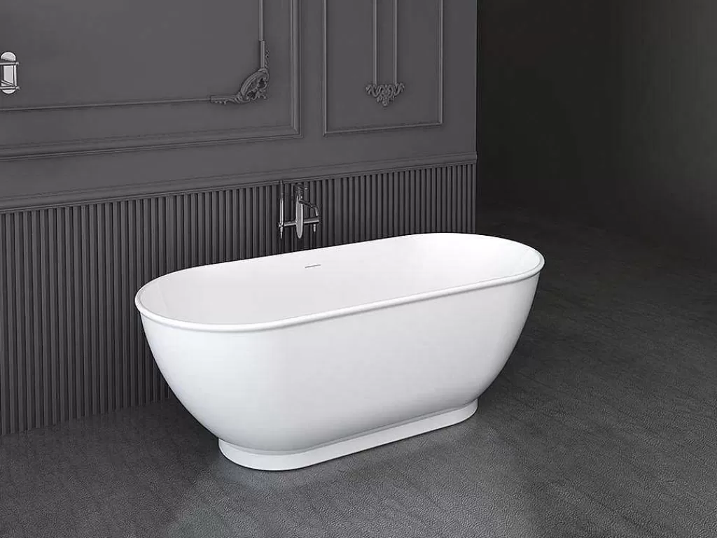 Banheira De Pousar*Shower & Design Banheira Clássica Oval De 240 L Dimensoes 170 X 75 X 60 Cm Cor Branco Em Acrilico - Mobula