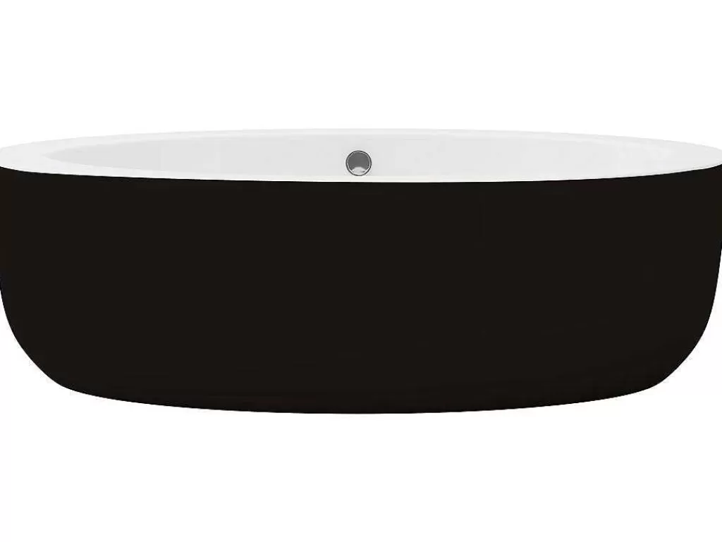 Banheira De Pousar*Shower & Design Banheira Clássica Oval De 251 L 185 X 90 X 50 Cm Preta Em Acrilico - Marmati