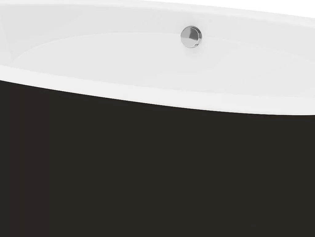 Banheira De Pousar*Shower & Design Banheira Clássica Oval De 251 L 185 X 90 X 50 Cm Preta Em Acrilico - Marmati
