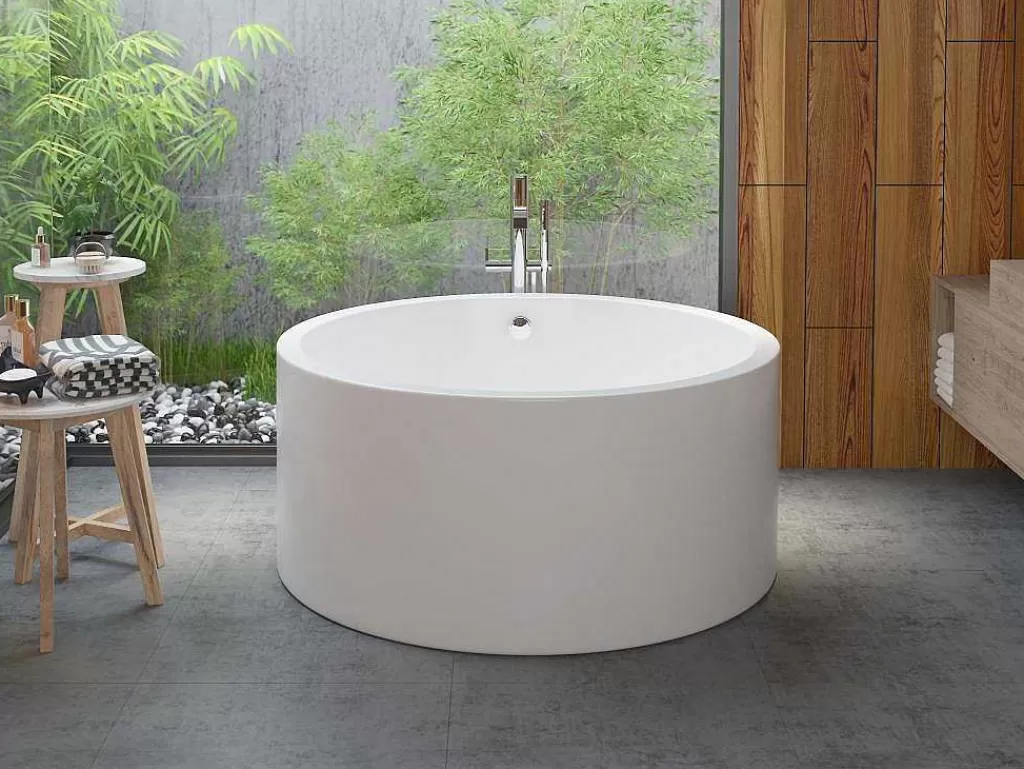 Banheira De Pousar*Shower & Design Banheira Clássica Redonda 165 L 130 X 130 X 58 Cm Branco Acrilico - Laguno