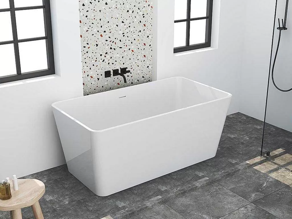 Banheira De Pousar*Shower & Design Banheira Clássica Retangular De 208 L Dimensoes 150 X 70 X 55 Cm Cor Branco Em Acrilico - Spicara