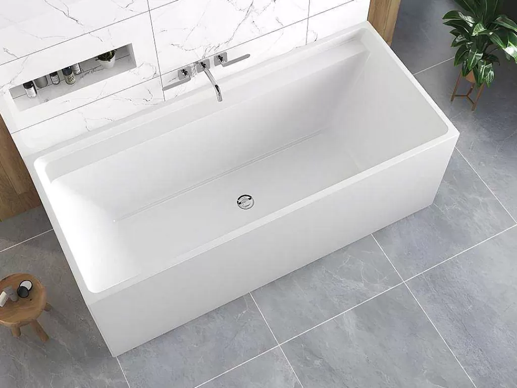Banheira De Pousar*Shower & Design Banheira Clássica Retangular De 280 L Dimensoes 170 X 75 X 60 Cm Cor Branco Em Acrilico - Aspius