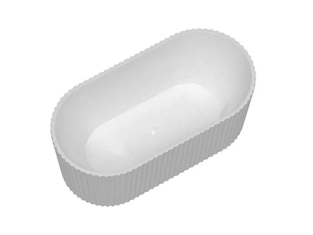 Banheira De Pousar*Shower & Design Banheira De Acrilico Estriada, Branco Brilhante, 220 L, 150 X 75 X 58 Cm - Aliena