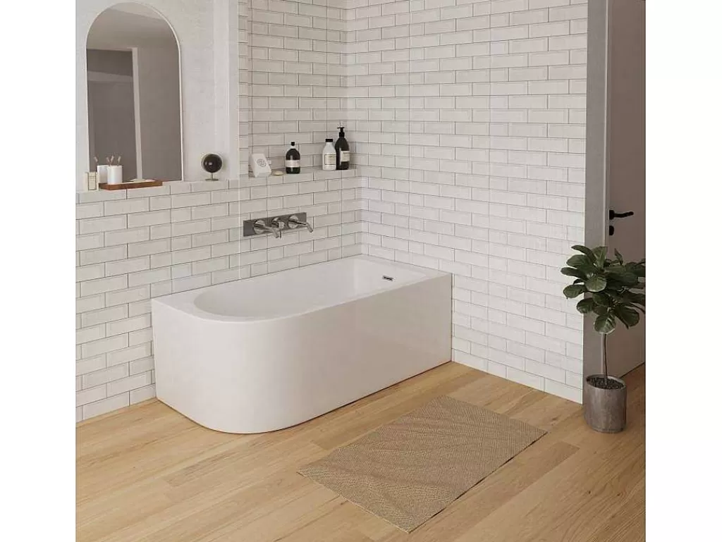 Promoções Casa De Banho & Bem-Estar*Shower & Design Banheira De Canto 201 L, 150 X 75 X 58 Cm Branca, Canto Direito - Anika