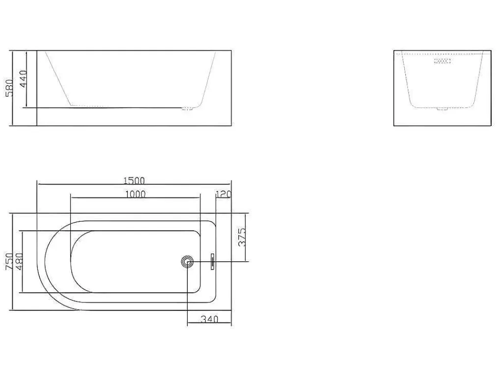 Promoções Casa De Banho & Bem-Estar*Shower & Design Banheira De Canto 201 L, 150 X 75 X 58 Cm Branca, Canto Direito - Anika