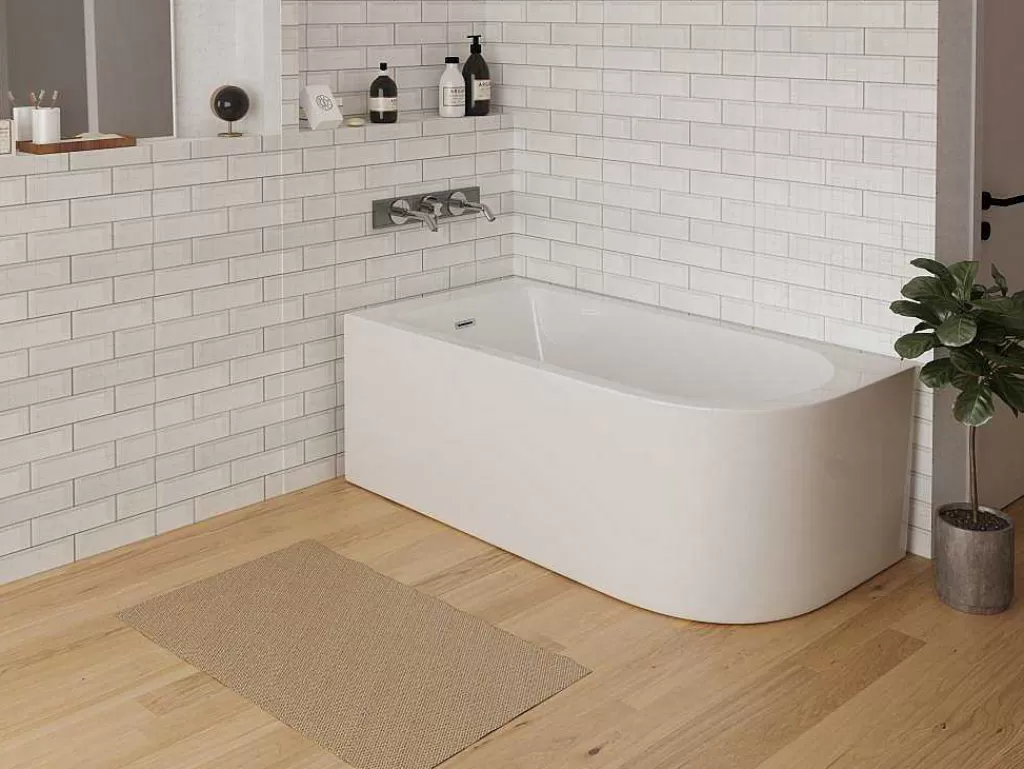 Banheira De Canto*Shower & Design Banheira De Canto 201 L, 150 X 75 X 58 Cm Branca, Canto Esquerdo - Anika