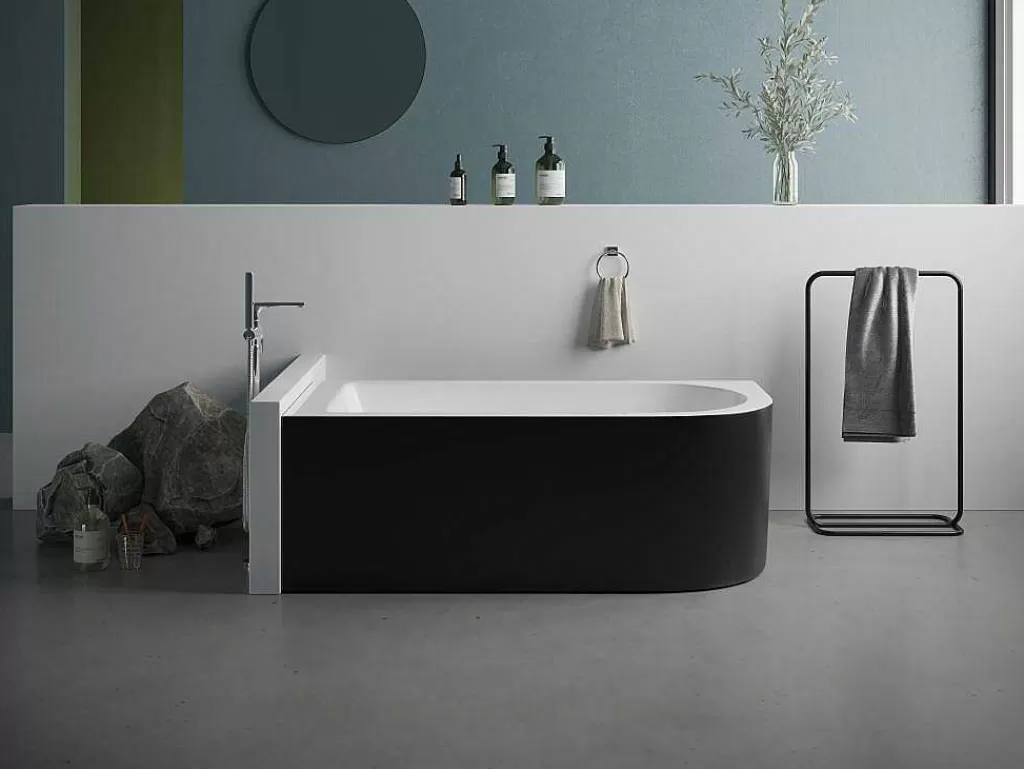 Banheira De Canto*Shower & Design Banheira De Canto 240 L, 170 X 75 X 58 Cm Preta, Canto Esquerdo - Anika