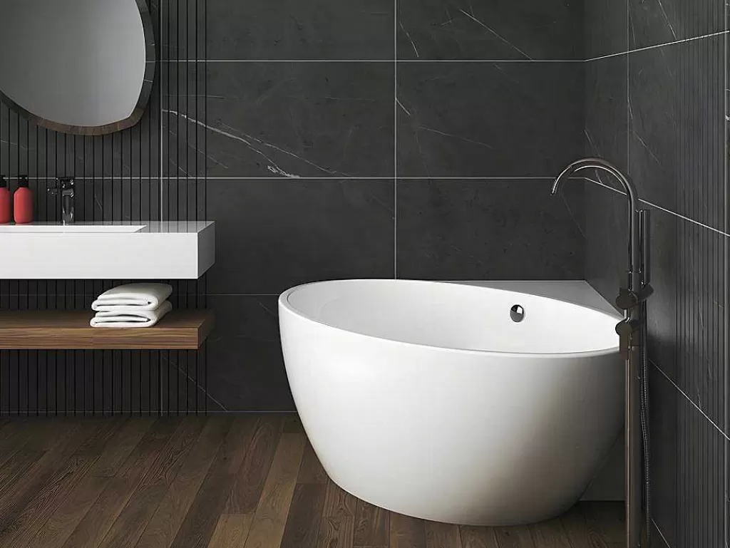 Banheira De Canto*Shower & Design Banheira De Canto De 197 L, Dimensoes 127 X 127 X 58 Cm Cor Branco Em Acrilico - Gourami