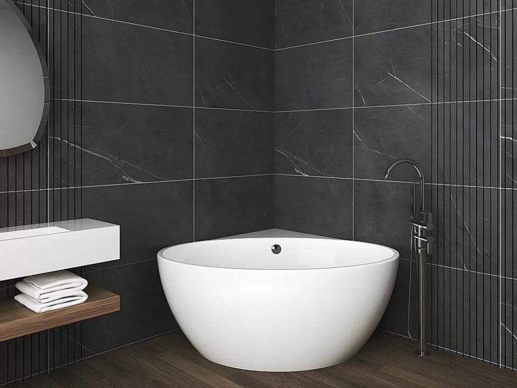Banheira De Canto*Shower & Design Banheira De Canto De 197 L, Dimensoes 127 X 127 X 58 Cm Cor Branco Em Acrilico - Gourami