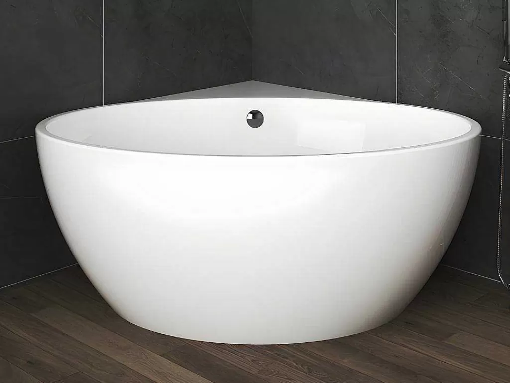 Banheira De Canto*Shower & Design Banheira De Canto De 197 L, Dimensoes 127 X 127 X 58 Cm Cor Branco Em Acrilico - Gourami