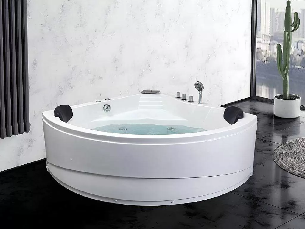 Banheira De Hidromassagem*Shower & Design Banheira De Canto De Hidromassagem Com Sistema De Cascata Aglena - 2 Lugares - 350 L - 150*150*60 Cm
