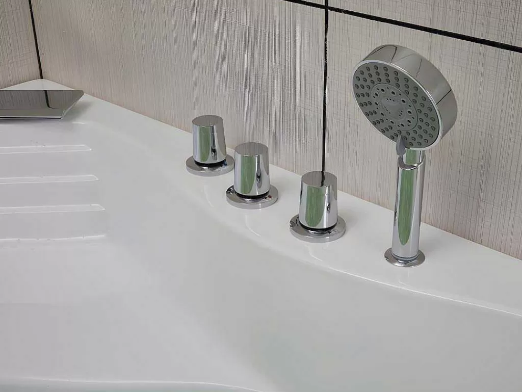 Banheira De Hidromassagem*Shower & Design Banheira De Canto De Hidromassagem Com Sistema De Cascata Aglena - 2 Lugares - 350 L - 150*150*60 Cm