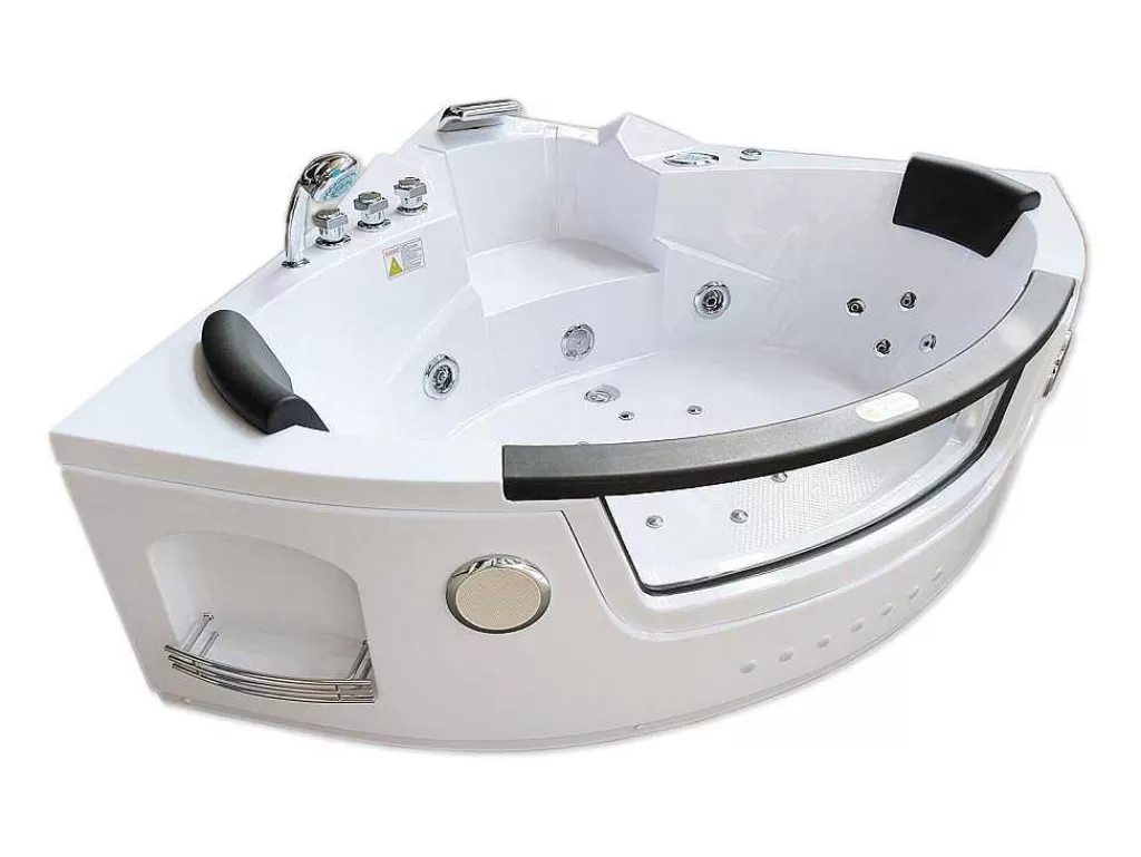 Banheira De Hidromassagem*ELITESHOPPING Banheira De Hidromassagem 140 X 140 Cm Bomba Dupla E Aquecedor 20 Jatos - Camelia