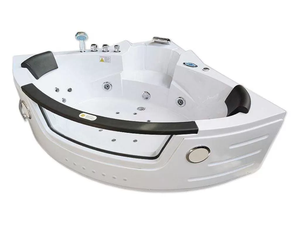 Banheira De Hidromassagem*ELITESHOPPING Banheira De Hidromassagem 140 X 140 Cm Bomba Dupla E Aquecedor 20 Jatos - Camelia
