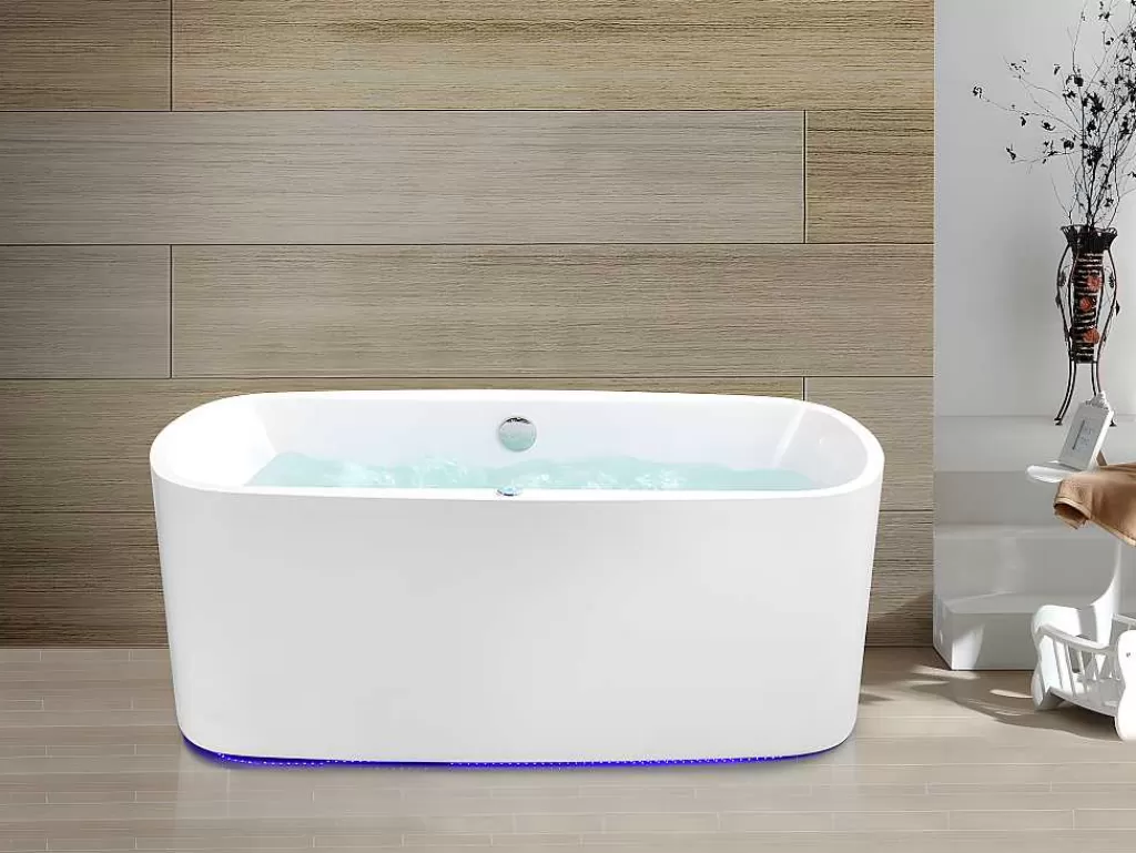 Banheira De Hidromassagem*Shower & Design Banheira De Hidromassagem Com Leds Sirgao - 1 Péssoa - 155L - 75X150 Cm - Branca