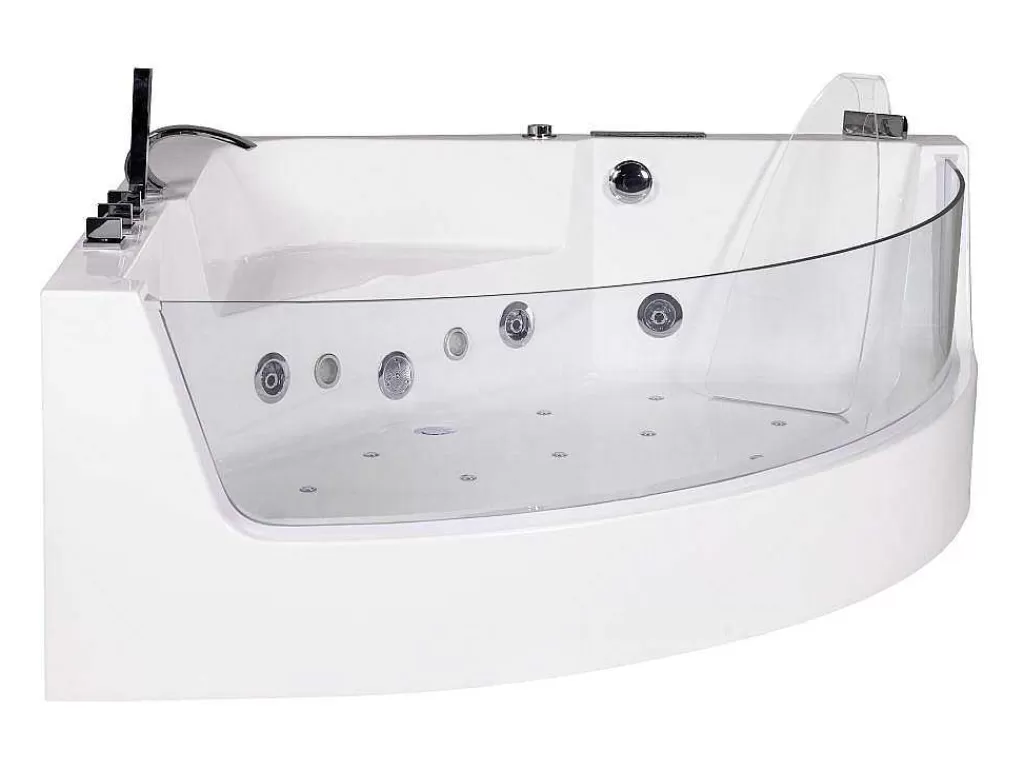Banheira De Hidromassagem*Shower & Design Banheira De Hidromassagem De Canto Vidrada Ethra - Para 1 Péssoa - 150 X 150 X A57 Cm - Branca