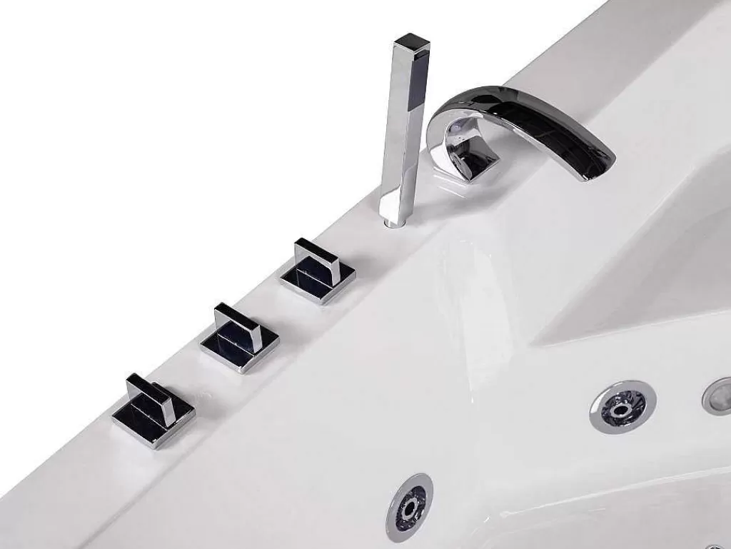 Banheira De Hidromassagem*Shower & Design Banheira De Hidromassagem De Canto Vidrada Ethra - Para 1 Péssoa - 150 X 150 X A57 Cm - Branca