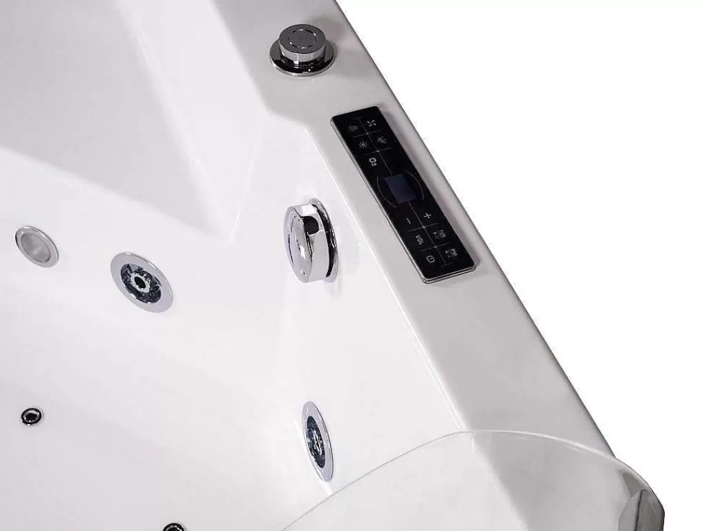 Banheira De Hidromassagem*Shower & Design Banheira De Hidromassagem De Canto Vidrada Ethra - Para 1 Péssoa - 150 X 150 X A57 Cm - Branca