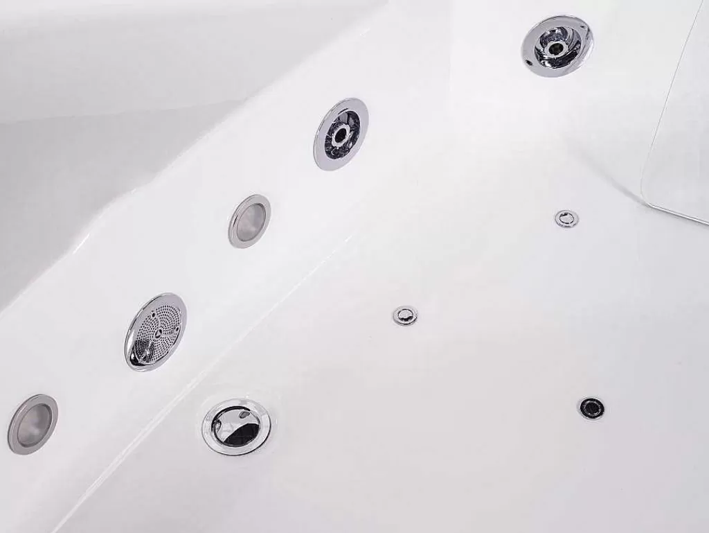 Banheira De Hidromassagem*Shower & Design Banheira De Hidromassagem De Canto Vidrada Ethra - Para 1 Péssoa - 150 X 150 X A57 Cm - Branca