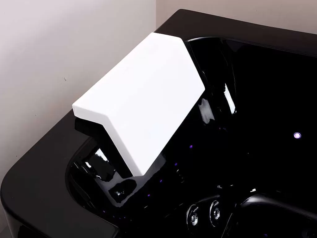 Promoções Casa De Banho & Bem-Estar*Shower & Design Banheira De Hidromassagem De Vidro Com Leds Dyona - 1 Péssoa - 260L - 170X85X58 Cm - Preto
